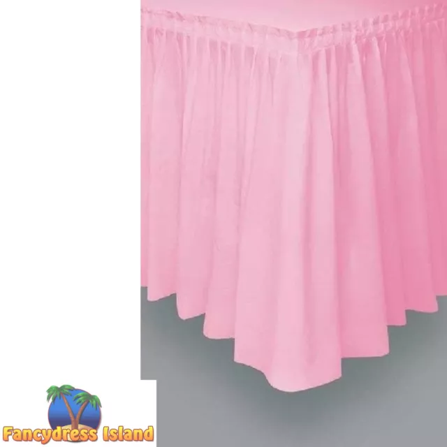 Unique Party Pink Plastic Table Skirt Cloth Party Decoration Tableware New