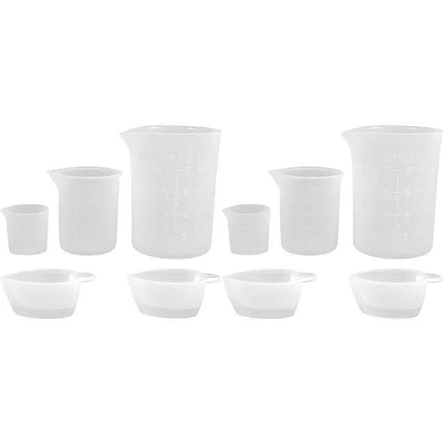 10 Pcs Weiß Kieselgel Messbecher-Set Aus Silikon Silikonbecher