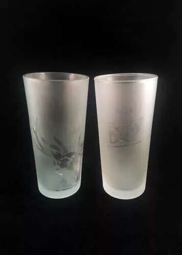 Tooheys Extra Dry Beer Glasses x 4 Frosted Collectable Barware Beer Man Cave