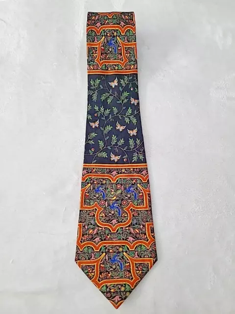 Vintage Rush Limbaugh Men's Neck Tie 100% Silk Asian Inspired Antique Art Gold