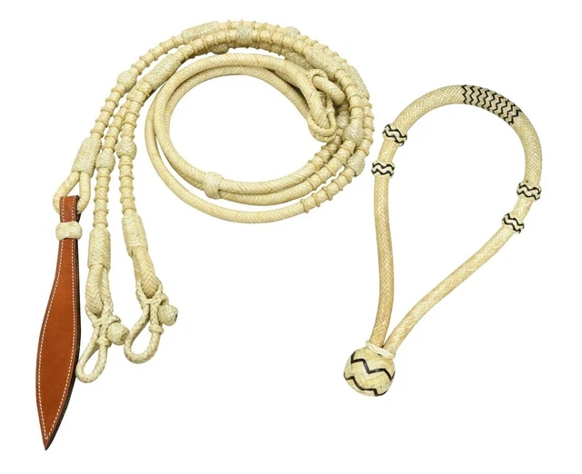 Bosal Western marron foncé tressé en cuir brut 5/8 avec accent