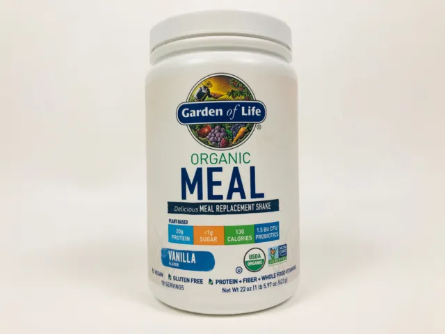Garden of Life Organic Vegan Meal Replacement Shake, Vanilla, 22oz/623g, Ex 6/24