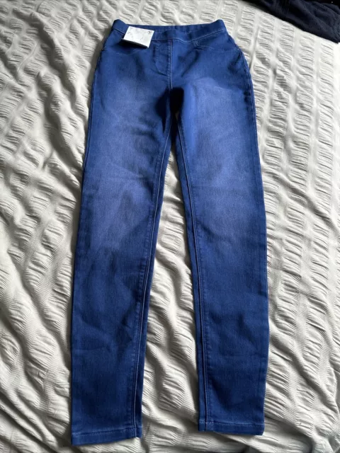 Jeans skinny da ragazza Jeggings nuovi con etichette 11-12 anni denim blu George Asda