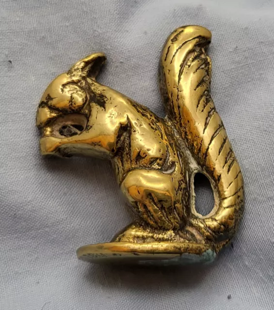 Antique Squirrel Vintage Old Victorian Gold Lustre Solid Brass Secret Cute Nuts 2