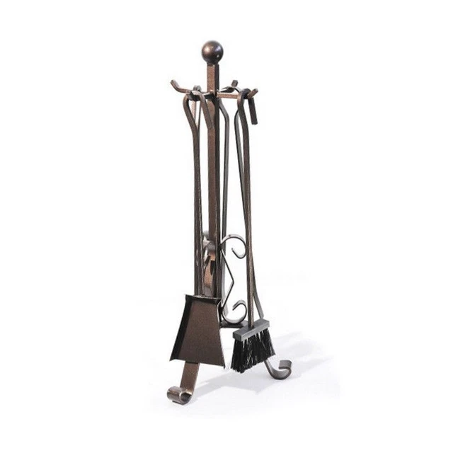 Divina Fire Set 4 Pz Accessori Per Camino Grandi In Ferro 33X80H