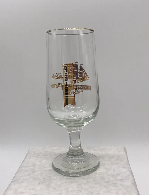 Vintage Gold Trimmed Heileman’s Special Export Beer Glass Goblet