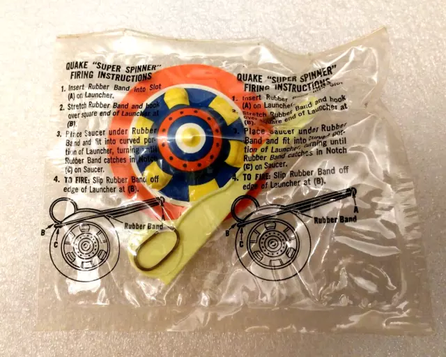 Rare Vtg Quake Quaker Cereal Super Spinner Premium Sealed NOS 1970s?