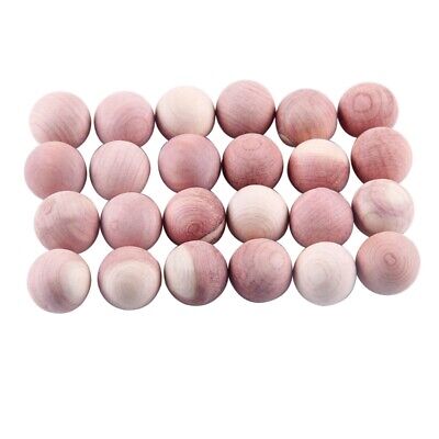 2X (24 piezas bolas de cedro natural aromáticas bolas de polilla de madera de cedro rojo para ropa