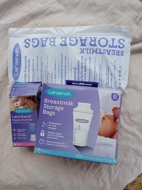 NEW Lansinoh Pre-Sterilized Breastmilk Storage Bags - 100 Count Double Zipper