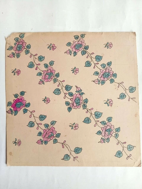 Old Textile handmade floral vintage collectible piece of art