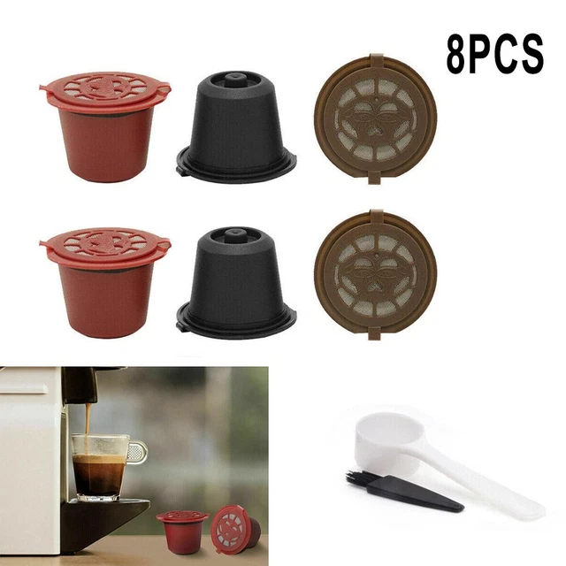 Adattatore Per Cialde Caffè Riutilizzabile In Acciaio Inox 304 - Convertitore Da Capsule Grandi A Piccole Per Macchine Vertuo E Original, Con Cucchiaio E Spazzola