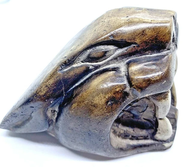 Mexican Jaguar Stone Paperweight Figurine Vintage Handcarved
