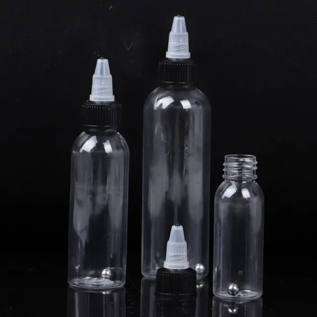 30/60/120ml Recyclable Clear Tattoo Airbrush Ink Pigment Empty Bottles Conta-wf