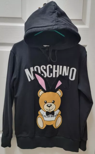 Moschino Black Teddy Bear Hoodie Sweat Shirt Large