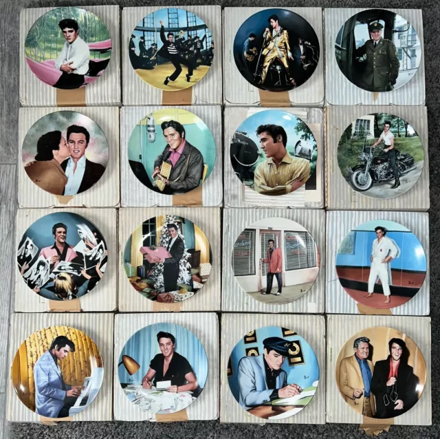 Complete Set of 16 Delphi Looking At A Legend Elvis Plates + 3 Rare Bonus Plates