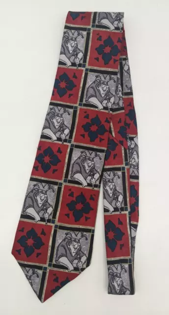 Disney Tie Hunchback Of Notre Dame Silk Novelty Tie Checked 100% Silk Made Italy