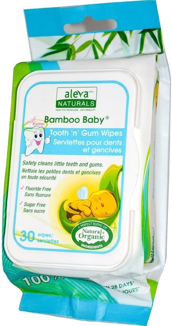 Bamboo Baby Wipes Tooth & Gum by Aleva Naturals, 30 wipes