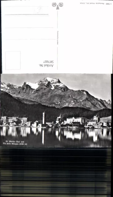 587607,Foto Ak St. Moritz Bad u. Piz della Margna Switzerland