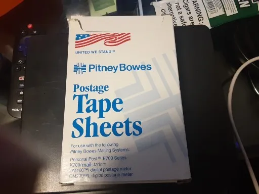 Pitney Bowes Postage Tape Sheets for E700 Series, 150 Double Sheets 300 Tapes