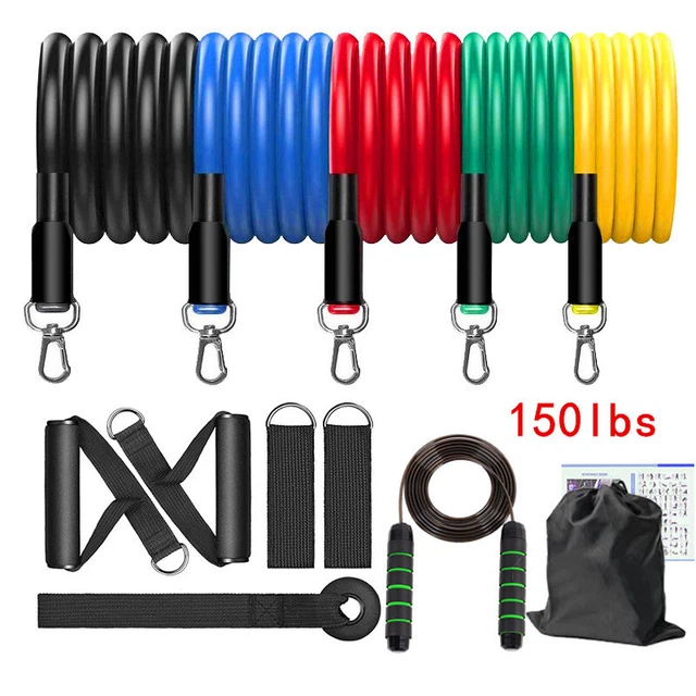 Resistance Bands Set (12pcs), Exercise Bands with Door Anchor, Handles W/ skip