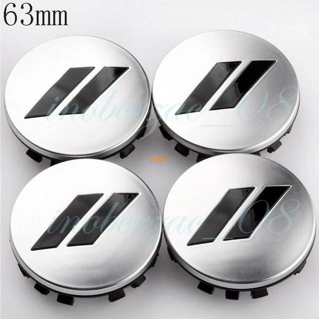 4X 60MM FÜR Renault Schwarz Auto Nabendeckel Felgendeckel