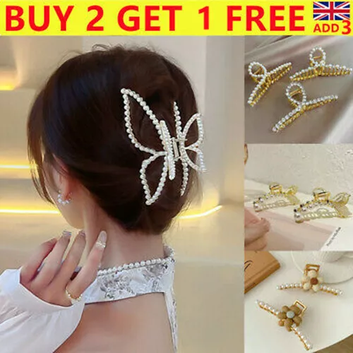 Hair Clips For Women Strong Large Traditional Clip Clamp Metal Grip Claw New =