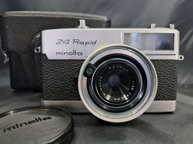 Minolta Rapid 24 35mm film camera with Rokkor 32mm f/2.8 prime lens