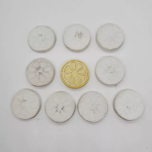 California Creations Ready to Paint LEMON SLICES Plaster Craft Magnets VTG (10)