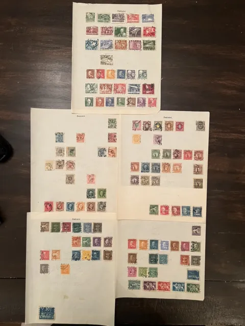 Vintage Sweden Stamps . Lot Of 120+