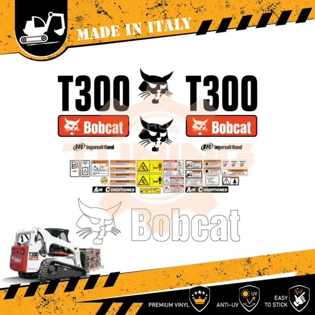 Aufkleber Abziehbilder Arbeitsausrüstung BobCat T300_K