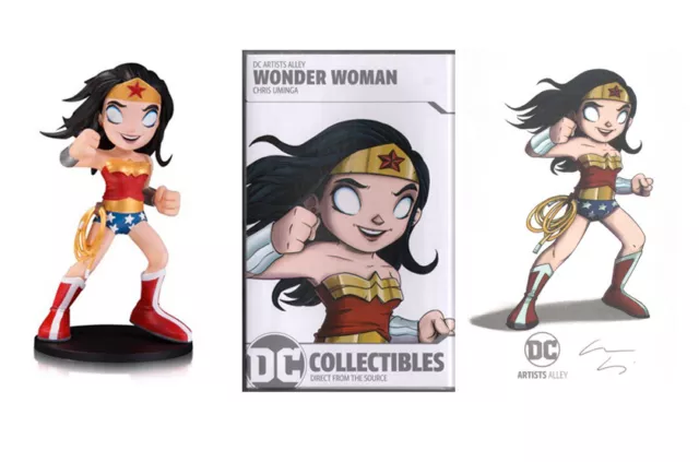 SIGNED Wonder Woman DC Collectibles Artist Alley Chris Uminga Vinyl Figure Print