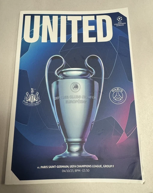 NEWCASTLE UNITED V PSG 202324 Champions League Match Programme £31.00