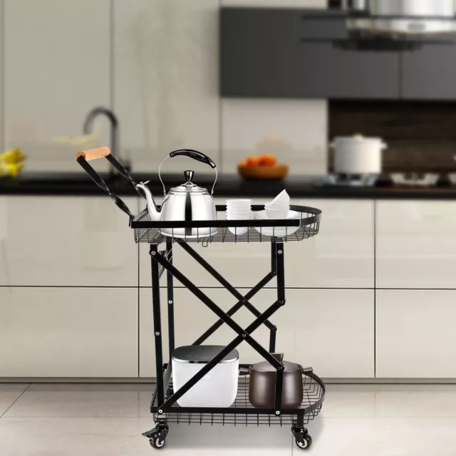 Folding Rolling Carts Hand Truck Utility w/ Retractable Carts  Handle 88lbs Cart