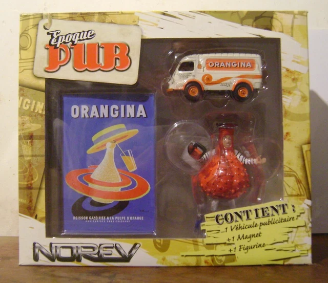 NOREV 1/43 - Coffret Pub Renault 1000KG Orangina + Magnet et