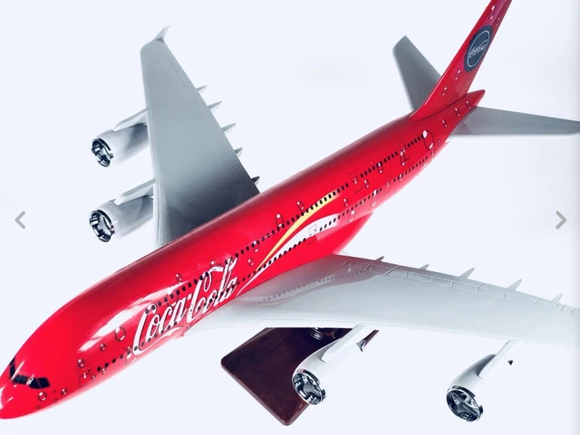 Coca Cola A380 Aereo di grandi dimensioni raro ✈️ Modello di aeroplano...