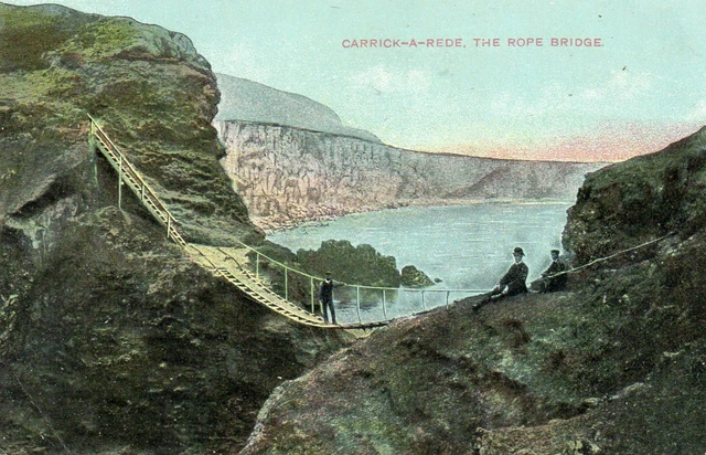 CARRICK-A-REDE THE ROPE BRIDGE CO. ANTRIM IRELAND IRISH POSTCARD by CHAS. L REIS