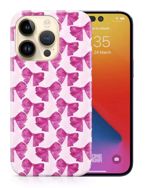 Case Cover For Apple Iphone|Fashion Pink Bow Tie Pattern