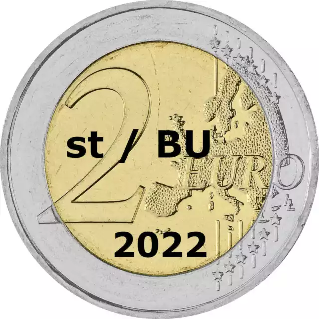 2 Euro Gedenkmünze 2022 stempelglanz im Blister zur Auswahl