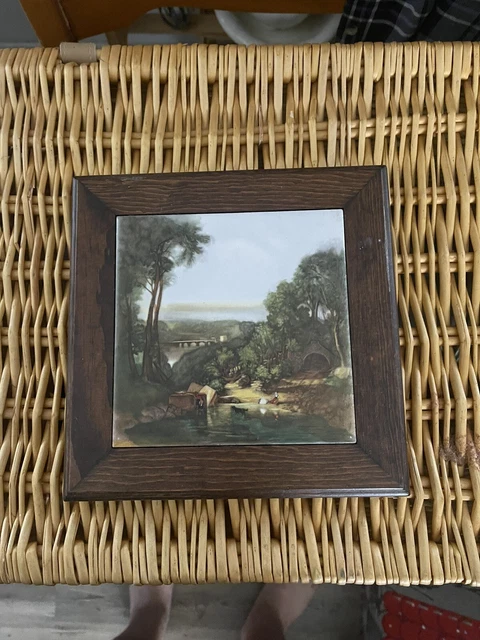 Framed H R JOHNSON 6” Ceramic Tile made in England ~ Countryside