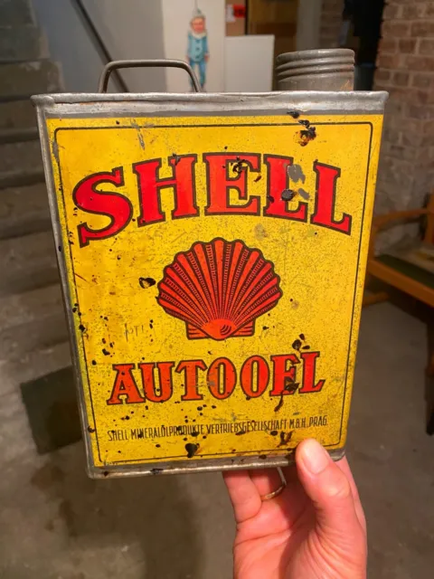 Shell Autooel - Antike Öldose / Blechdose um 1920
