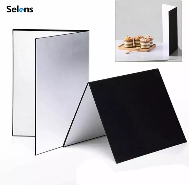 3-in-1 Light Reflector Cardboard Photography Folding Diffuser for Food Shooting