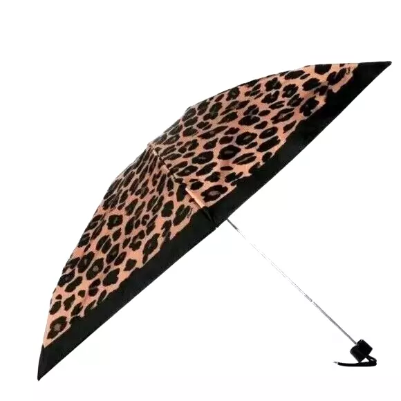 NWT Coach UV Protection Mini Umbrella In Leopard - Brown Black Multi CC947