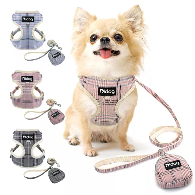 Mesh Nylon Dog Harness and Leash With Snack Bag Step in Pet Cat Puppy Vest Lead