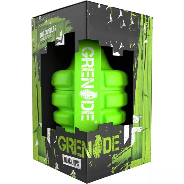 Grenade Negro Ops Cápsulas 100x Quema-Grasa antes Del Entrenamiento Peso Pérdida