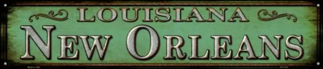 Louisiana New Orleans Metal Street Sign 5" x 24" Wall Decor - DS