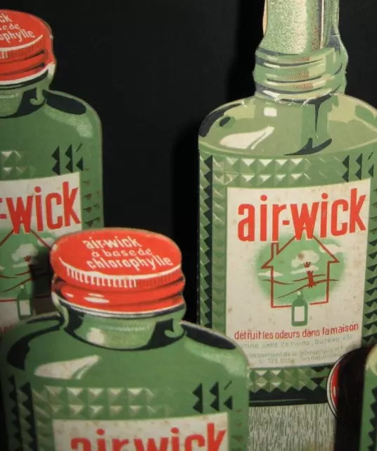 AIR WICK , présentoir de vitrine en carton fort, publicité ancienne année 50 . 3