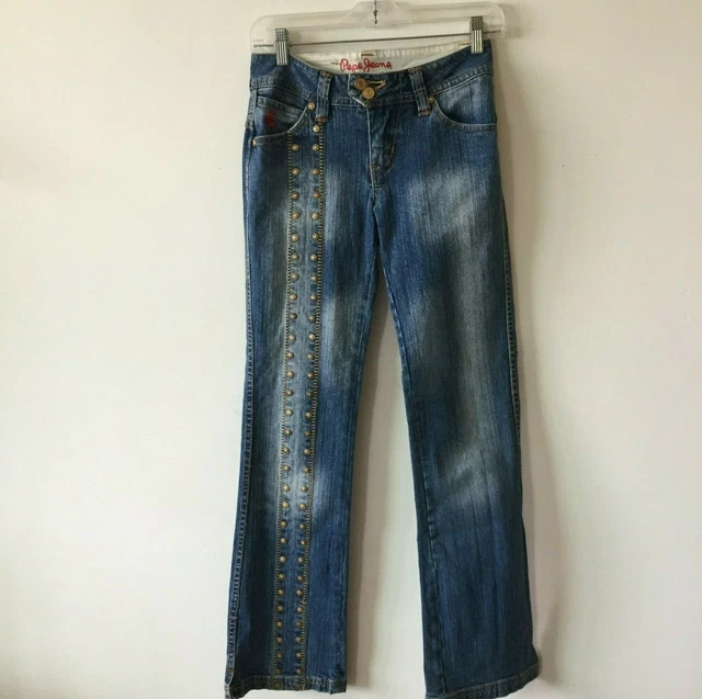 Pepe Jeans London Rivet Panels Stretch Tag 26 x 32 Actual 28 x 32