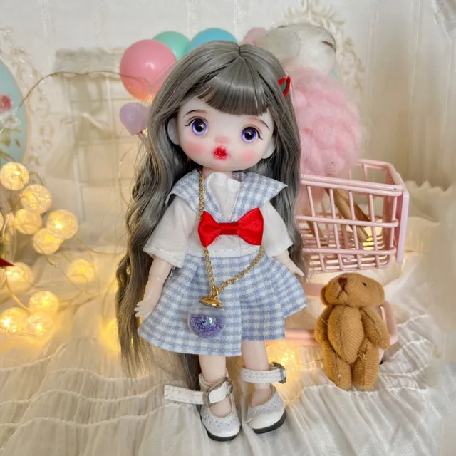 Cute Girl Doll Toy for Kids 1/12 BJD Doll Makeup Dress Shoes Full Set Lifelike