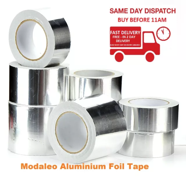 Aluminium Foil Tape Rolls Heat Insulation Duct Self Adhesive 24,48 72 96mm x 45m