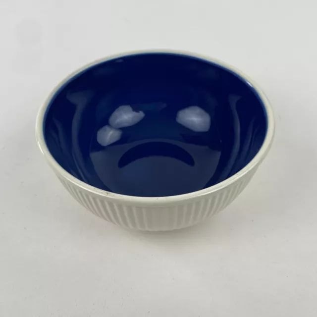 Dansk Miss Match Blue Soup Salad Bowl Ribbed Outside Ceramic Made in Japan